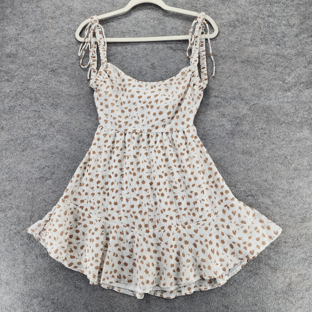Saints Secrets Dress Womens Small Sleeveless White Brown Mini